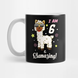 Funny Llama Alpaca 6th Birthday Kids Mug